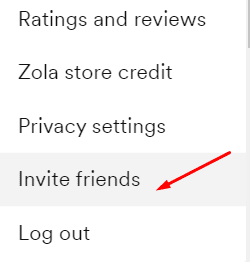 Zola Invite Friends
